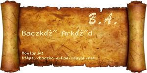 Baczkó Arkád névjegykártya